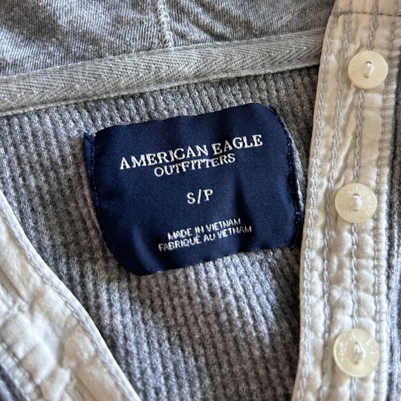 American Eagle Outfitters Waffle Knit Thermal Hoodie ALT ASO Elena Gilbert - Picture 5 of 8